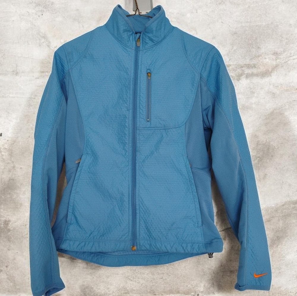 Nike Sphere Pro Soft Shell Textured Full Zip Activewear Jacket Baby Blue - XS